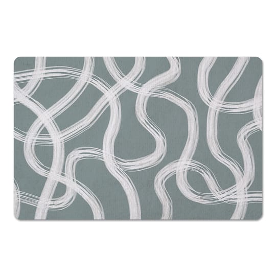 White Strokes on Gray Floor Mat, 27" x 18*